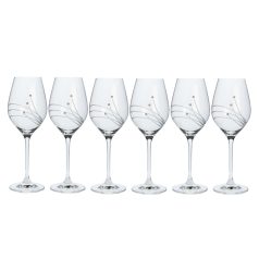   Boros szett 6 pohárral  kristállyal díszítve díszdobozban, 360 ml - gravírozható