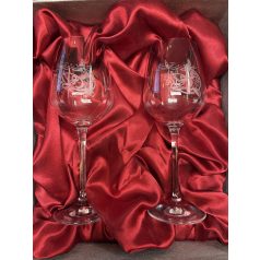 Horgász borospohár készlet díszdobozban - gravírozható