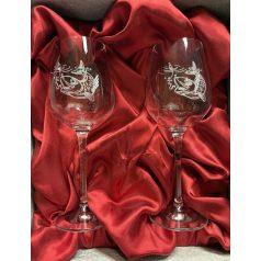 Horgász borospohár készlet díszdobozban - gravírozható