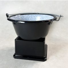 Főzőverseny díj - fekete mini bogrács 14 cm