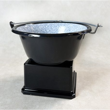 Főzőverseny díj - fekete mini bogrács 14 cm