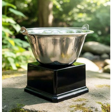 Főzőverseny díj - ezüst színű mini bogrács 14 cm