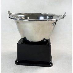 Főzőverseny díj - ezüst színű mini bogrács 14 cm