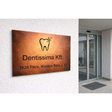Gravírozott fém cégtábla ajtóra és falra több méretben