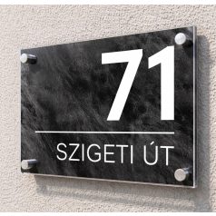 Egyedi plexi házszámtábla távtartóval - több méretben