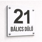 Fehér fém házszámtábla utcanévvel - több méretben