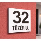 Fehér fém házszámtábla utcanévvel - több méretben