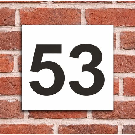 Fehér fém házszám