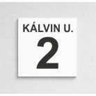 Fehér házszámtábla utcanévvel - több méretben