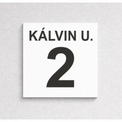 Fehér házszámtábla utcanévvel - több méretben
