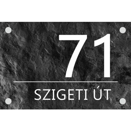 Egyedi plexi házszámtábla távtartóval - több méretben