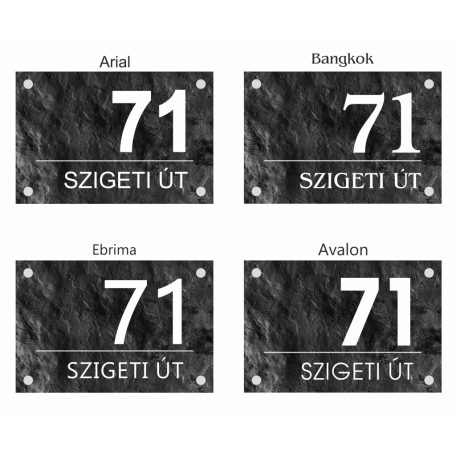 Egyedi plexi házszámtábla távtartóval - több méretben