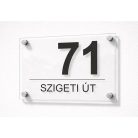 Házszámtábla távtartóval - több méretben, víztiszta átlátszó felülettel