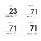 Házszámtábla távtartóval - több méretben, víztiszta átlátszó felülettel