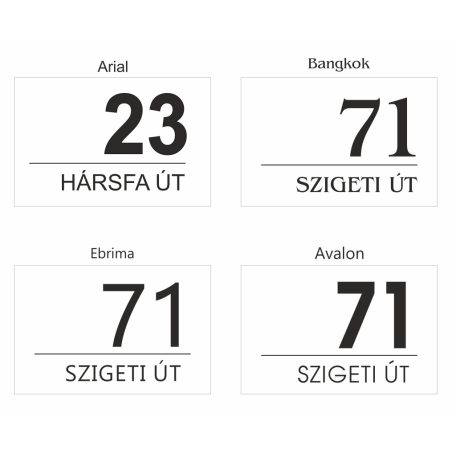 Házszámtábla távtartóval - több méretben, víztiszta átlátszó felülettel