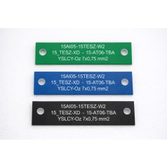   Gravírozott műanyag kábeljelölő tábla 8,5 x 2 cm - több színben