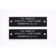   Gravírozott fém kábeljelölő tábla - 8,5 x 2 cm fekete színű