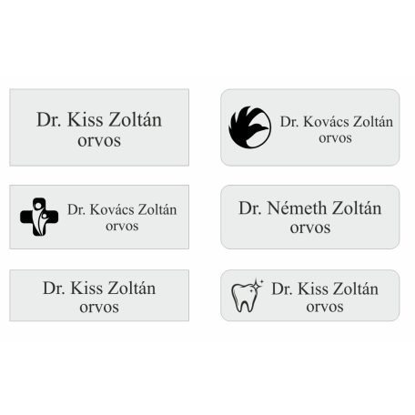 Gravírozott mágneses névkitűző - fém