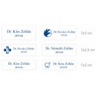 Gravírozott mágneses névkitűző - fehér színű műanyag, kék betűvel