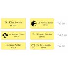 Gravírozott mágneses névkitűző - arany színű fémhatású műanyag