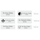 Gravírozott mágneses névkitűző - matt szürke színű műanyag