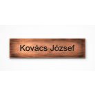 Gravírozott névtábla ajtóra - antikolt vörösréz
