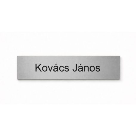 Gravírozott névtábla ajtóra - matt szürke műanyag