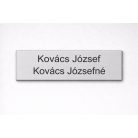 Gravírozott névtábla ajtóra - matt szürke műanyag
