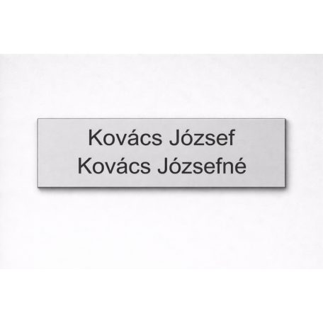 Gravírozott névtábla ajtóra - matt szürke műanyag