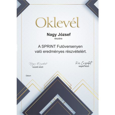 Oklevél A4 kék