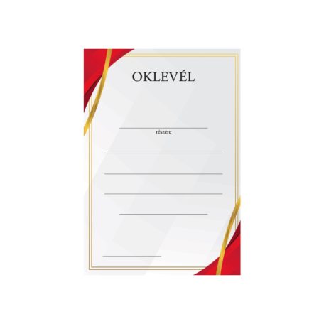 A5 oklevél piros