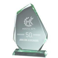   Gravírozható üvegdísz ajándék díszdobozban - ST741 üvegdíj  26 cm